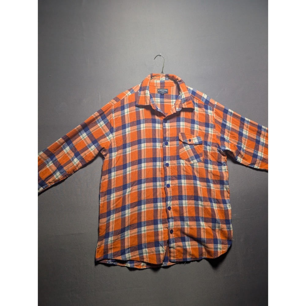 Canyon Creek Flannel Shirt Mens Large Multicolor Plaid Long Sleeve Button Up